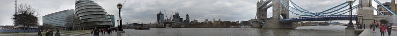 P1050037 PANO.
1:34:51pm Fri 29 Mar 2013.
The Thames.
&nbsp;Select this image to see a larger version. 